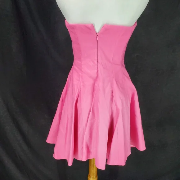 Milly Cameron Solid Linen Strapless Dress size 2 Pink Party Legally Blonde - Picture 8 of 15